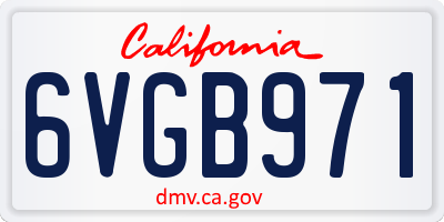 CA license plate 6VGB971