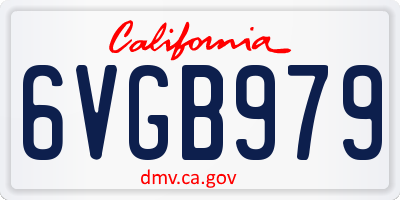CA license plate 6VGB979