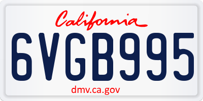 CA license plate 6VGB995