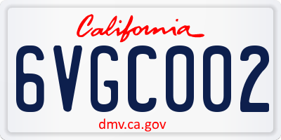 CA license plate 6VGC002