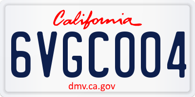 CA license plate 6VGC004