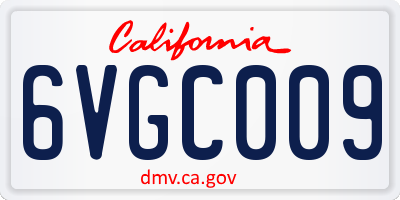 CA license plate 6VGC009