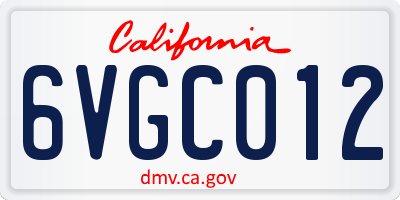 CA license plate 6VGC012