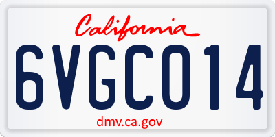 CA license plate 6VGC014