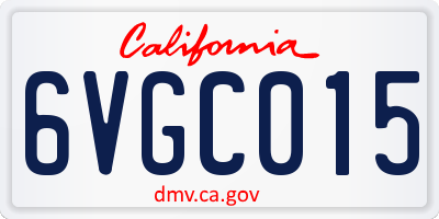 CA license plate 6VGC015