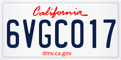 CA license plate 6VGC017