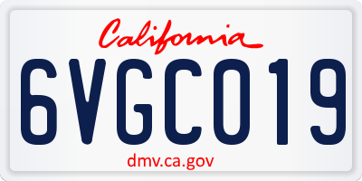 CA license plate 6VGC019