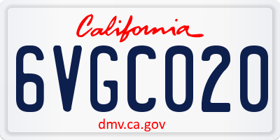 CA license plate 6VGC020