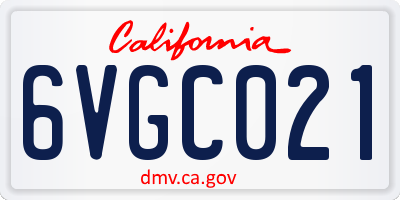 CA license plate 6VGC021