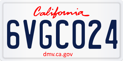 CA license plate 6VGC024