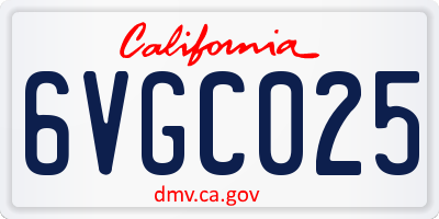 CA license plate 6VGC025