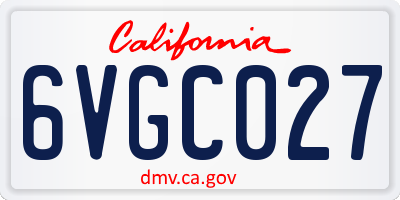 CA license plate 6VGC027