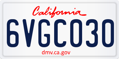 CA license plate 6VGC030