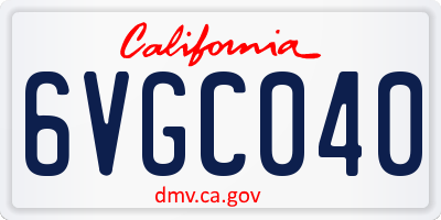 CA license plate 6VGC040