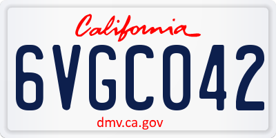 CA license plate 6VGC042