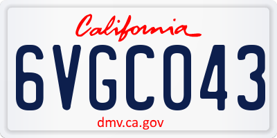 CA license plate 6VGC043