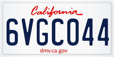 CA license plate 6VGC044