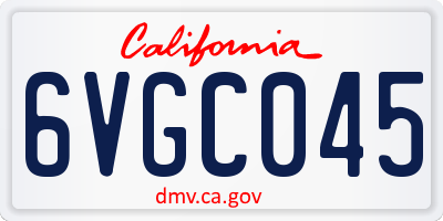 CA license plate 6VGC045