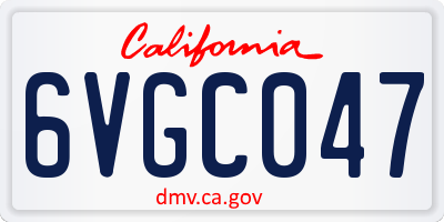 CA license plate 6VGC047