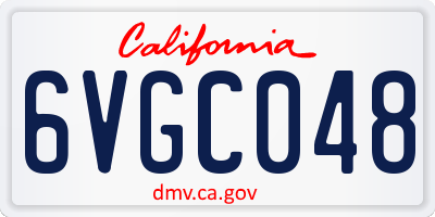 CA license plate 6VGC048