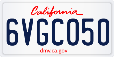 CA license plate 6VGC050