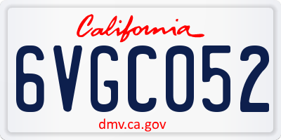 CA license plate 6VGC052