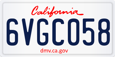 CA license plate 6VGC058