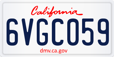 CA license plate 6VGC059