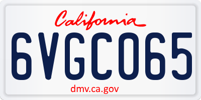 CA license plate 6VGC065