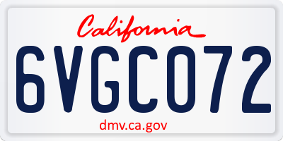 CA license plate 6VGC072
