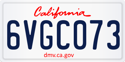 CA license plate 6VGC073