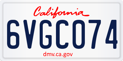 CA license plate 6VGC074