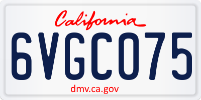 CA license plate 6VGC075