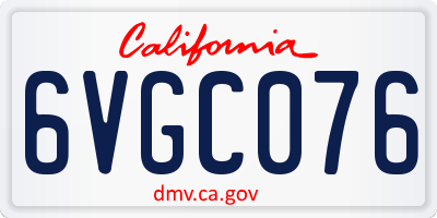 CA license plate 6VGC076