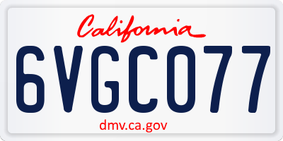CA license plate 6VGC077