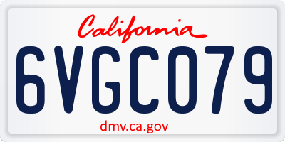 CA license plate 6VGC079