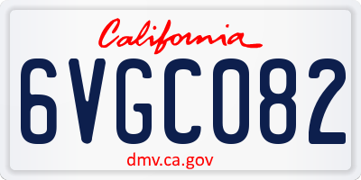 CA license plate 6VGC082