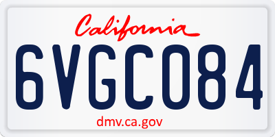 CA license plate 6VGC084
