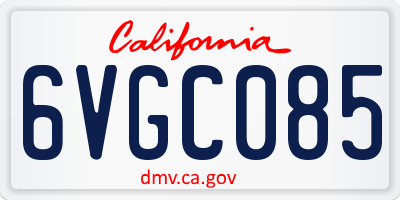 CA license plate 6VGC085
