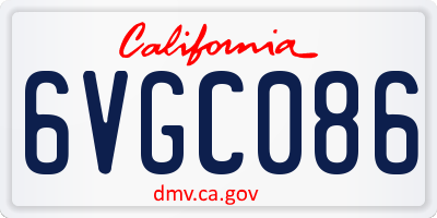 CA license plate 6VGC086