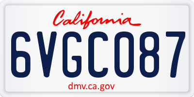 CA license plate 6VGC087