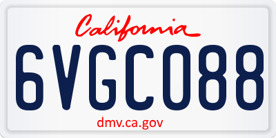 CA license plate 6VGC088