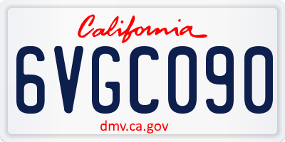 CA license plate 6VGC090