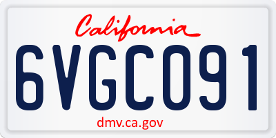 CA license plate 6VGC091