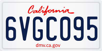 CA license plate 6VGC095