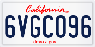 CA license plate 6VGC096