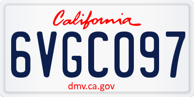 CA license plate 6VGC097