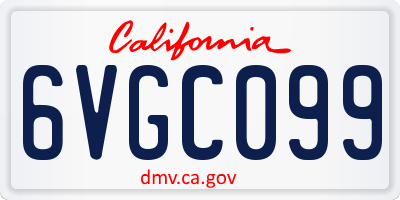 CA license plate 6VGC099