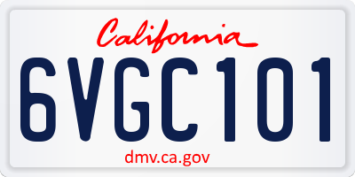 CA license plate 6VGC101