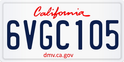 CA license plate 6VGC105